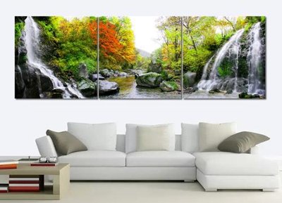 File PSD Tranh decro phong cảnh thác nước DC81 (bản gốc) dễ dàng edit