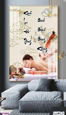File gốc Tranh trang trí đông y dưỡng sinh spa môi mi DY1096 (in lụa) họa tiết 3D