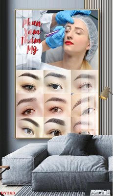 Ảnh gốc Tranh trang trí đông y spa môi mi DY263 (nét căng) in mica