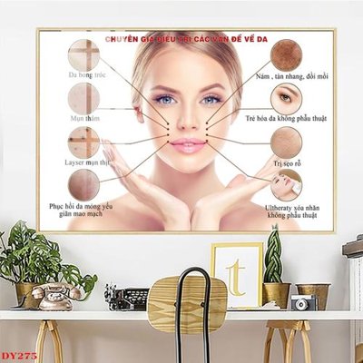 Chi tiết file ảnh Tranh trang trí đông y spa môi mi DY275 sắc nét