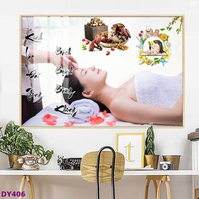 Hình ảnh file gốc in trần nhà Tranh trang trí đông y dưỡng sinh spa môi mi DY406