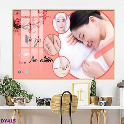 File gốc Tranh trang trí đông y dưỡng sinh spa môi mi DY415 (in lụa) hoa văn cổ điển