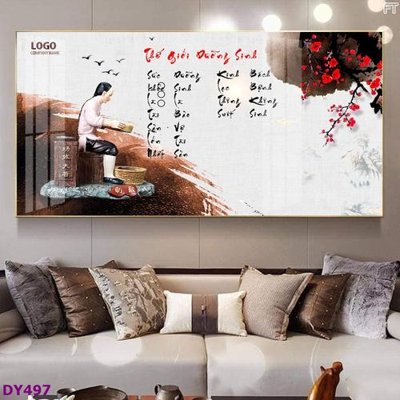 Hình ảnh file gốc Tranh trang trí đông y dưỡng sinh spa môi mi DY497 cho in UV