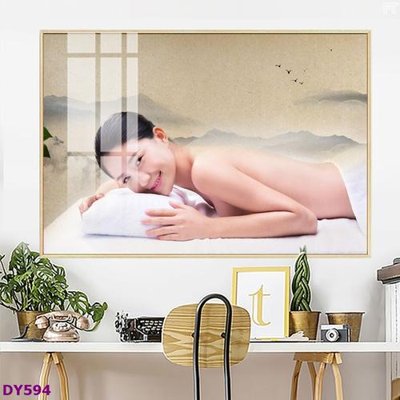 File gốc Tranh trang trí đông y dưỡng sinh spa môi mi DY594 (in tráng gương) hiện đại