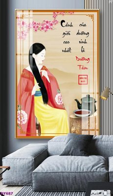 Hình ảnh file gốc in lụa Tranh trang trí đông y dưỡng sinh spa môi mi DY687