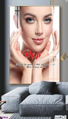File tranh gốc in trần nhà Tranh trang trí đông y dưỡng sinh spa môi mi DY810 3D