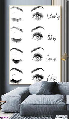 File gốc Tranh trang trí đông y dưỡng sinh spa môi mi DY832 (in lụa) tranh mã đáo