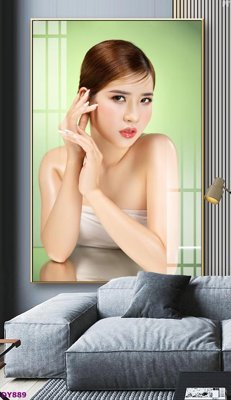 File tranh Tranh trang trí đông y dưỡng sinh spa môi mi DY889 (gốc) in trên kính