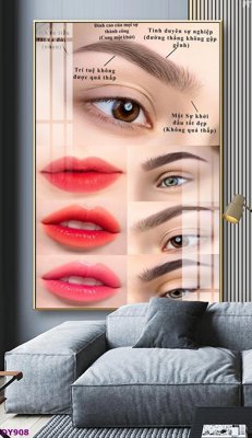 Ảnh gốc file in lụa Tranh trang trí đông y dưỡng sinh spa môi mi DY908 chi tiết