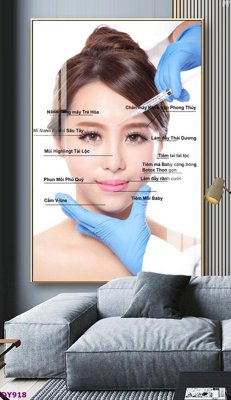 File gốc Tranh trang trí đông y dưỡng sinh spa môi mi DY918 (in lụa) chi tiết cao