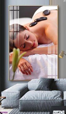 Ảnh gốc file in lụa Tranh trang trí đông y dưỡng sinh spa môi mi DY955 chi tiết
