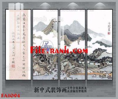 File tranh File gốc in bộ tranh decor treo tráng gương canvas FA1094 (bản gốc) in lụa 3D
