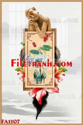 Download file gốc File gốc in bộ tranh decor treo tráng gương canvas FA1107 (in lụa) tranh 3D