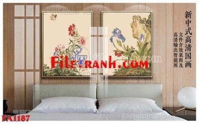 File tranh gốc File gốc in bộ tranh decor treo tráng gương canvas FA1187 (bản quyền) độc đáo