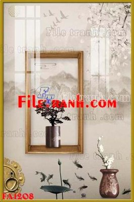 File ảnh File gốc in bộ tranh decor treo tráng gương canvas FA1208 (gốc) in PP, decal