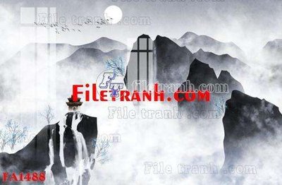 File tranh File gốc in bộ tranh decor treo tráng gương canvas FA1488 (gốc) in backlit film