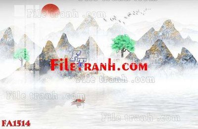 File gốc File gốc in bộ tranh decor treo tráng gương canvas FA1514 (in lụa) tranh thuận buồm