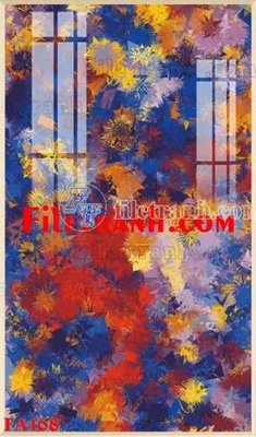 File gốc File gốc in bộ tranh decor treo tráng gương canvas FA168 (in lụa) họa tiết 3D