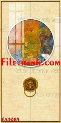 File gốc File gốc in bộ tranh decor treo tráng gương canvas FA1983 (in lụa) hoa văn cổ điển