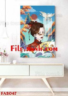 File gốc File gốc in bộ tranh decor treo tráng gương canvas FA2047 (in mica) cắt laser