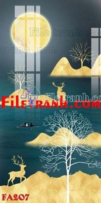 File gốc File gốc in bộ tranh decor treo tráng gương canvas FA207 (in lụa) tranh phong thủy