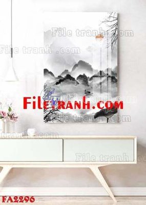 Tải file File gốc in bộ tranh decor treo tráng gương canvas FA2296 (gốc) chủ đề phong thủy