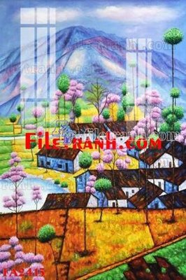 File tranh File gốc in bộ tranh decor treo tráng gương canvas FA2415 (file gốc) chủ đề phong thủy