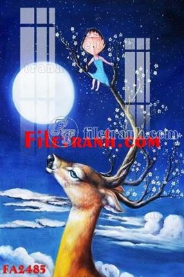 File tranh File gốc in bộ tranh decor treo tráng gương canvas FA2485 (bản gốc) treo tường