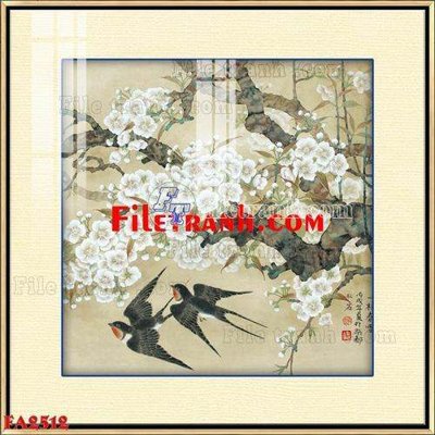 Download file gốc File gốc in bộ tranh decor treo tráng gương canvas FA2512 (in lụa) hoa lá