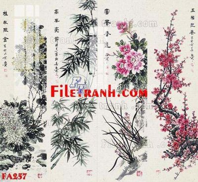 File tranh File gốc in bộ tranh decor treo tráng gương canvas FA257 (ảnh gốc) độc quyền