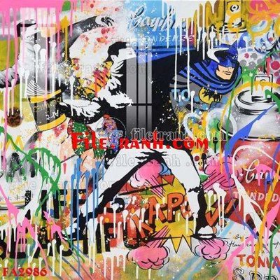 File tranh File gốc in bộ tranh decor treo tráng gương canvas FA2986 (ảnh gốc) in trần 3D