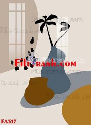File in trần File gốc in bộ tranh decor treo tráng gương canvas FA317 (bản gốc) hoa văn
