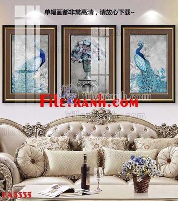 Tải file gốc in lụa File gốc in bộ tranh decor treo tráng gương canvas FA3335 siêu nét