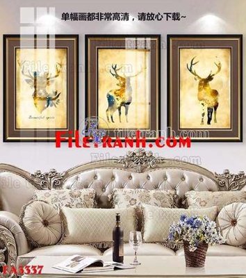 File in trần File gốc in bộ tranh decor treo tráng gương canvas FA3337 (bản gốc 3D) sống động