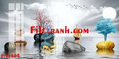 File tranh File gốc in bộ tranh decor treo tráng gương canvas FA3462 (gốc) in trên kính