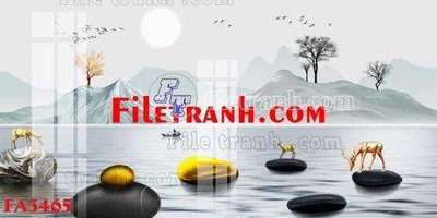 Download file gốc File gốc in bộ tranh decor treo tráng gương canvas FA3465 (in lụa) hoa lá