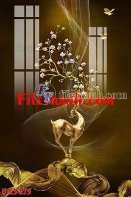 Download file gốc File gốc in bộ tranh decor treo tráng gương canvas FA3475 (in lụa) hoa lá