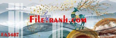 Tải file tranh gốc File gốc in bộ tranh decor treo tráng gương canvas FA3487 chất lượng cao