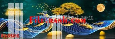 Tải file File gốc in bộ tranh decor treo tráng gương canvas FA3502 (gốc) chủ đề hoa sen