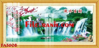 File gốc File gốc in bộ tranh decor treo tráng gương canvas FA3608 (in lụa) họa tiết 3D