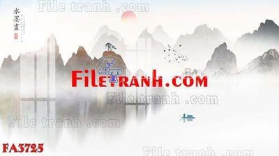File tranh File gốc in bộ tranh decor treo tráng gương canvas FA3725 (bản gốc) in lụa dán tường