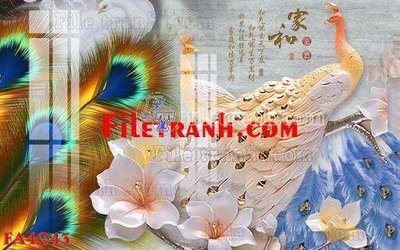 Download file gốc File gốc in bộ tranh decor treo tráng gương canvas FA4043 (in lụa) hoa lá