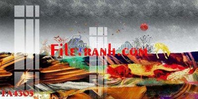 Ảnh gốc File gốc in bộ tranh decor treo tráng gương canvas FA4305 (nét căng) in mica