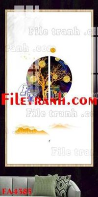 Cung cấp file tranh gốc File gốc in bộ tranh decor treo tráng gương canvas FA4385 độc quyền