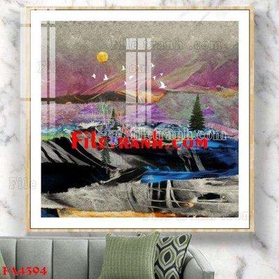 File tranh in tráng gương File gốc in bộ tranh decor treo tráng gương canvas FA4394 (siêu nét)