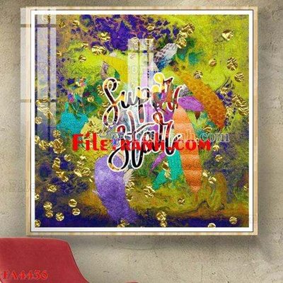 Download file gốc File gốc in bộ tranh decor treo tráng gương canvas FA4436 (in lụa) tranh 3D