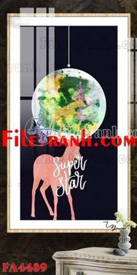 File tranh File gốc in bộ tranh decor treo tráng gương canvas FA4489 (gốc) chủ đề động vật