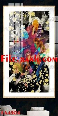 File gốc File gốc in bộ tranh decor treo tráng gương canvas FA4504 (in lụa) trang trí tường