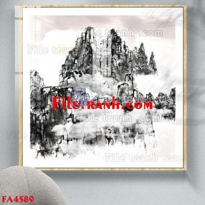 File tranh File gốc in bộ tranh decor treo tráng gương canvas FA4589 (bản gốc) in lụa 5D
