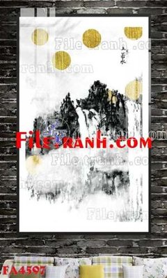File in mica File gốc in bộ tranh decor treo tráng gương canvas FA4597 (bản gốc) làm vách ngăn